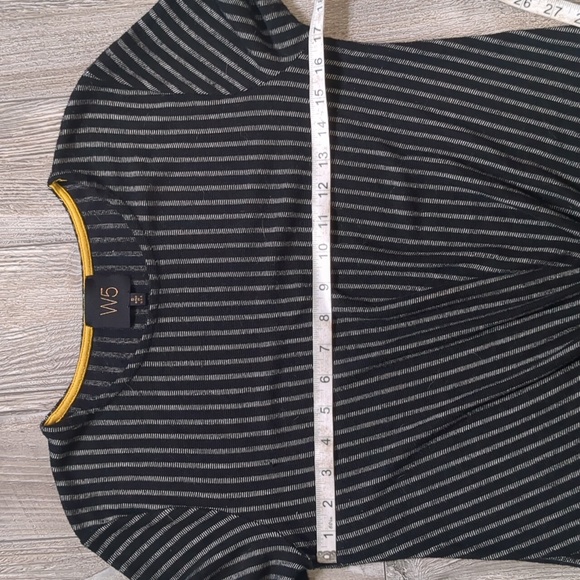 Anthropologie W5 Black and White Striped Twist Front Woven Top Small - Picture 4 of 5